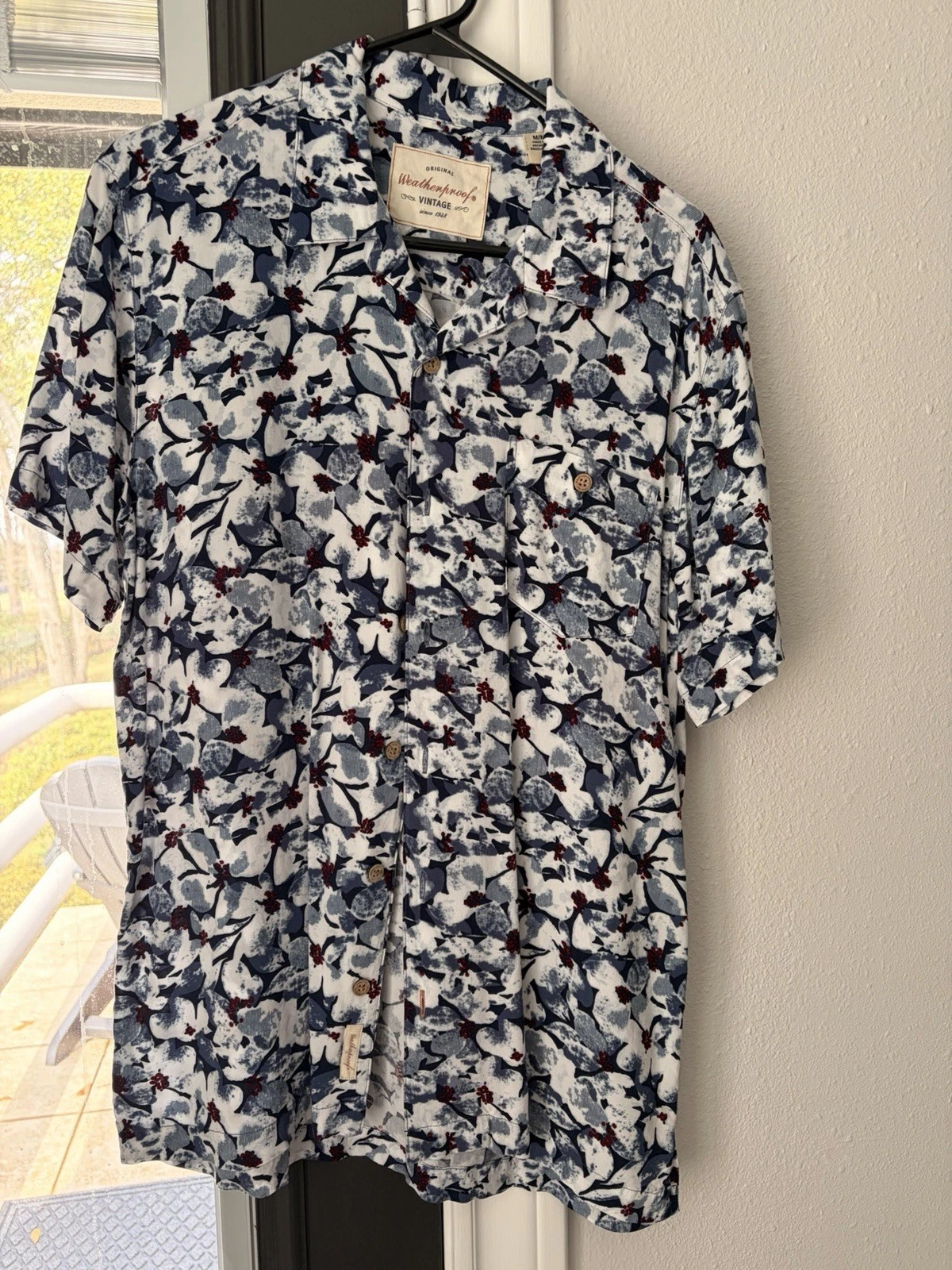 Weatherproof Men's Floral Cotton Short Sleeve Button-Up Shirt Multicolor
