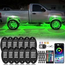 ZONECONA 12Pods RGB LED Rock Lights Kit with APP/RF Remote Control Dual Zone
