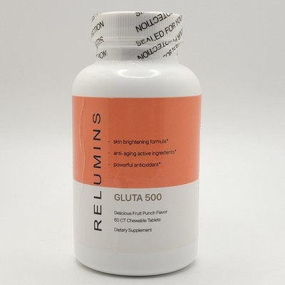 relumins glutathione drops RELUMINS Gluta 500 Glutathione Complex 60 Chewable Fruit Punch Flavored  Tablets