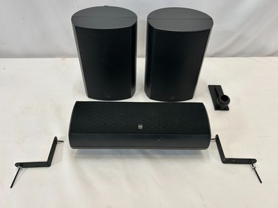 (2) Jamo A330 Satellites & (1) Center A 3CEN Speaker Black Mounts TESTED WORKING