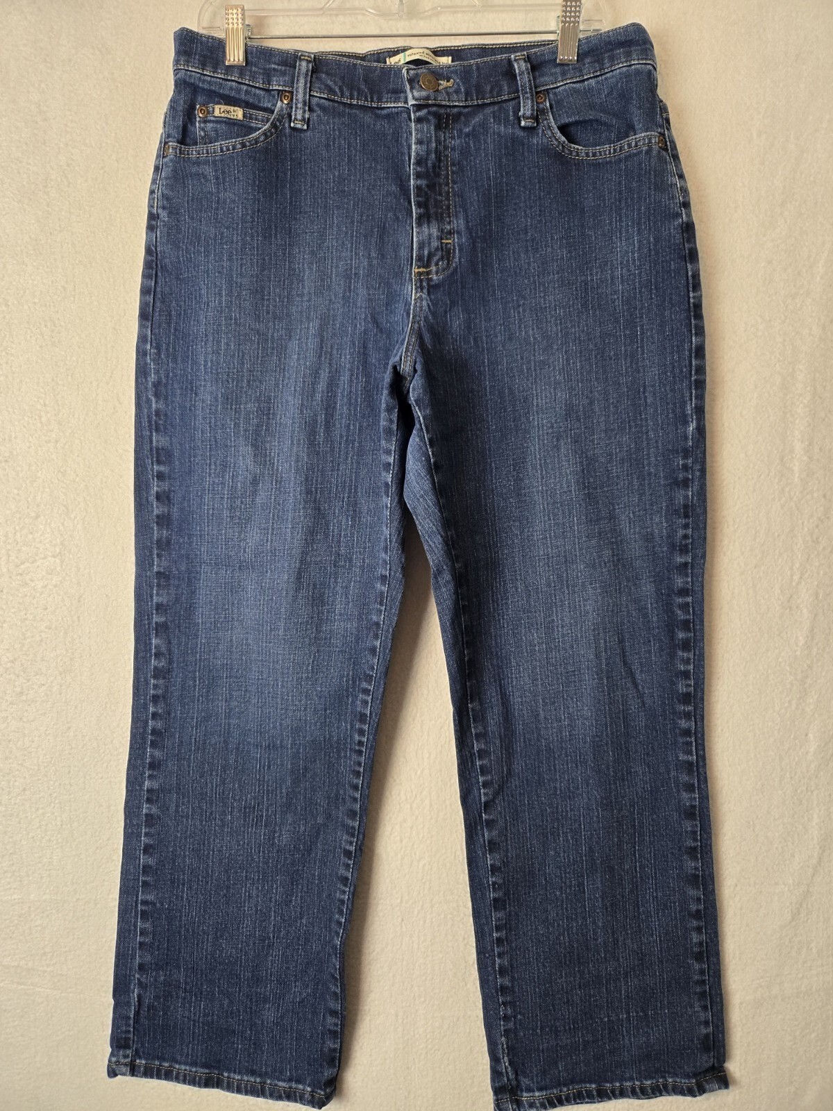 Lee Womens Jeans Size 12 Short Relaxed Straight  Cotton Blend Blue