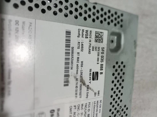 5F0035888B Sistema Audio/Radio Cd para SEAT TOLEDO (KG3) Reference 2016 252242 - Imagen 3 de 6