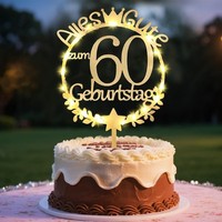 Deko 60 Geburtstag Frau, Tortendeko 60. Geburtstag Deko Cake Topper Mit LED | To