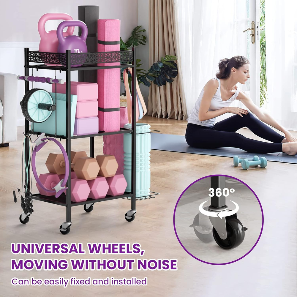 Yoga Mat Storage Rack for Home Gym Workout Foam Mats