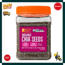 Organic Chia Seeds 1.25lb - Omega-3 Superfood, Keto  Vegan Fiber for Smoothies
