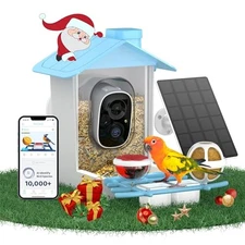 Smart Bird Feeder with Camera Solar Powered, Birdfeeder Cam for Outside, AI 