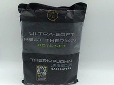 BOYS GIRLS BLACK THERMAL WARM LONG JOHN BOTTOMS AND LONG SLEEVE TOP SET