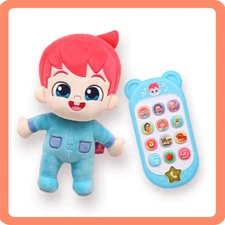 Pinkfong  Bebefinn Plush doll +Children's song smartphone /Korean Toy Gift