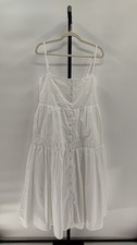 Quince 100% Organic Cotton Poplin Spaghetti Strap Maxi Dress Classic White L