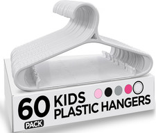 Utopia Home Kids Hangers 60 Pack - 11 Inch Plastic Baby Hangers for Closet - Chi