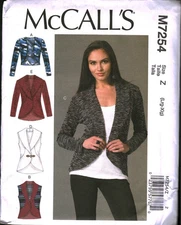 7254 UNCUT McCalls SEWING Pattern Misses Close Fitting Unlined Cardigan Dressy