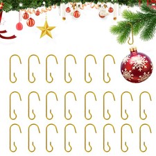 Ornament Hooks GoldMetal 120pc Small Wire Hanger Box Xmas Tree HolidayDecor Hang