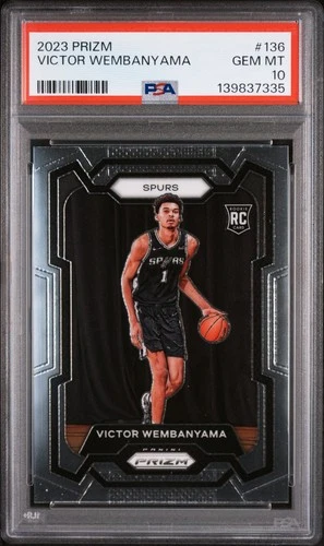 2023 PANINI PRIZM #136 VICTOR WEMBANYAMA ROOKIE RC PSA 10