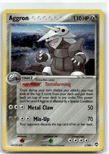 Aggron 1/108 Holo Rare Power Keepers Pokemon Near Mint