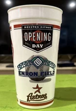 HOUSTON ASTROS ENRON FIELD OPENING DAY vs. Phillies April 7, 2000 PLASTIC CUP