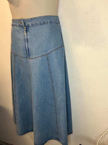 NEXT Ladies Denim Panelled Midi Skirt Petite Sizes 4-18 - Picture 3 of 4
