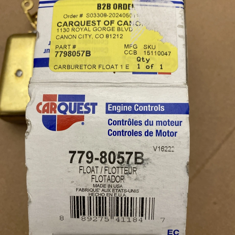 Carburador flotador CARQUEST 779-8057B Foto 3 de 3