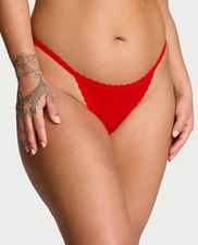 Victoria's Secret Sexy V-String G-string Skimpy Strappy Elegant Lace Red XS S M