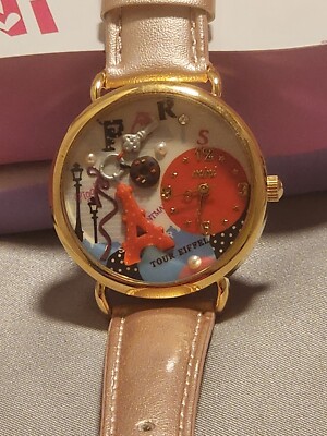 Mini Brand Handcrafted Watch - Paris Theme with Champaigne Band