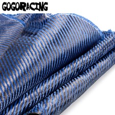 12" x 5FT Twill Weave Carbon Fiber Fabric Cloth Black Blue 3K, 9.1oz, 59" x 12"