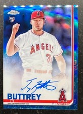 2019 Topps Chrome Rookie Autographs Blue Refractor Ty Buttrey 129/150