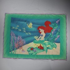 Vintage Disney Little Mermaid Toddler Quilt Blanket 42"x30"