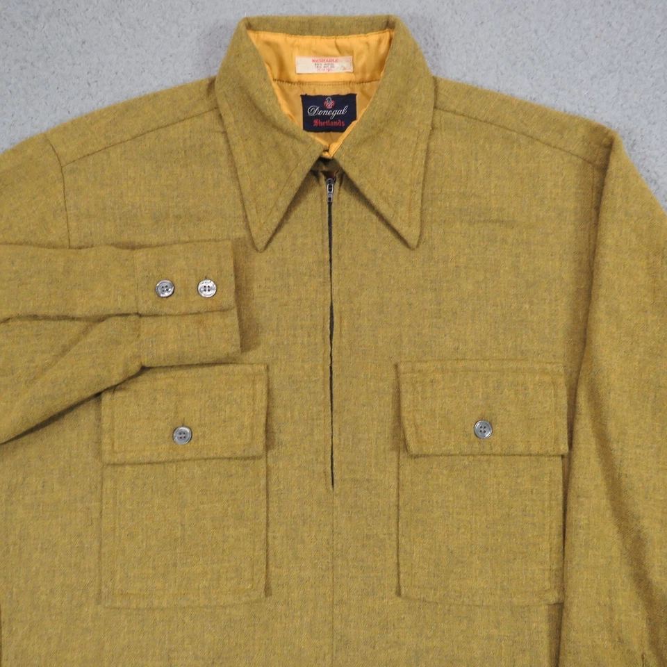 Camisa masculina vintage média Donegal Shetland lã barraca punhal queixo alça 22x29 - Imagem 3 de 4