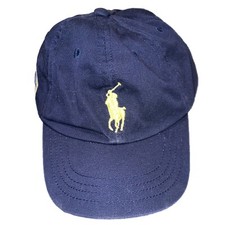 Polo By Ralph Lauren Fitted Cap Hat Child Youth Boy Girl Blue Yellow 100 Cotton