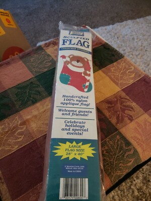 Meadow Creek Sculpted Teddy Bear Christmas Stocking Holiday Flag Yard 28'' X 40'' 