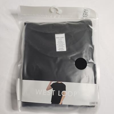 West Loop Men's Size XL/XXL Lounge Tee Shirt Solid Black Casual Basic New