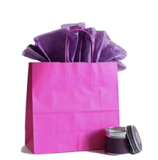 10 Luxury Bright Pink Paper Party Bags - Gift Bag With Handles -Birthday/Wedding