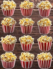 Yummy Popcorn Die Cut Vinyl Stickers Set Scrapbooking Laptop Waterbottle