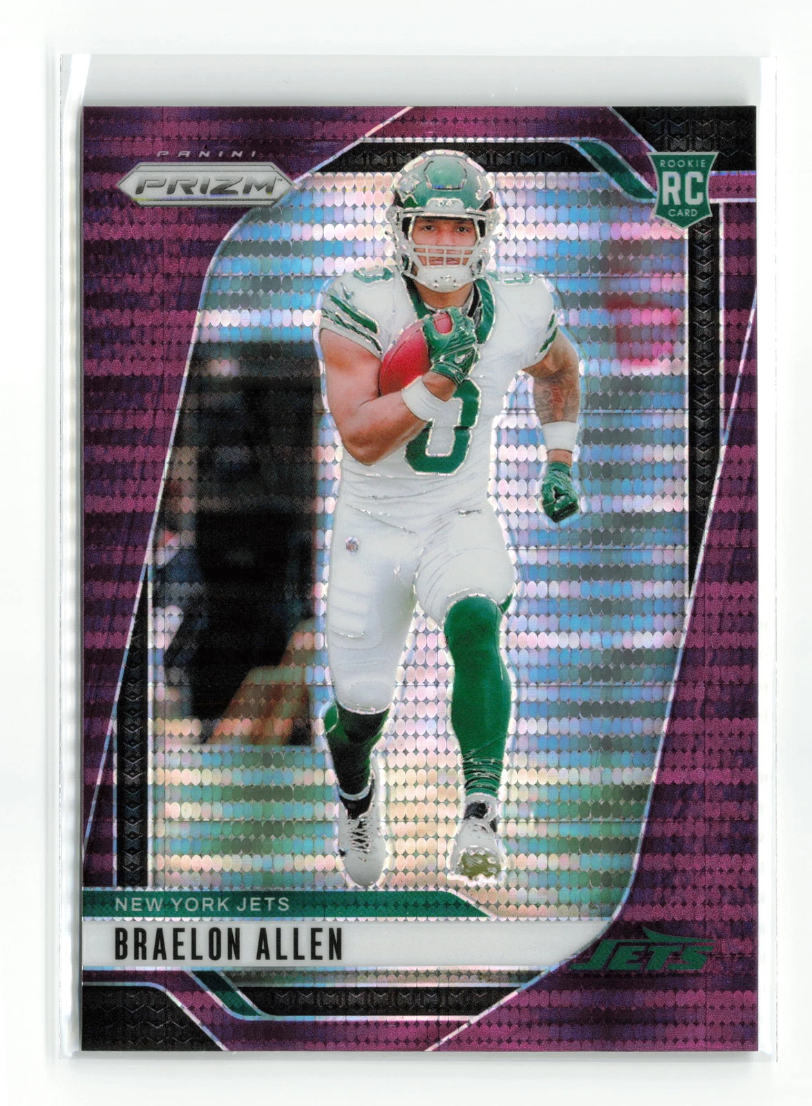 BRAELON ALLEN #311 RC 2024 PANINI PRIZM JETS PURPLE PULSAR