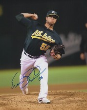 Evan Scribner Autographed Signed 8x10 Photo - MLB A's Mariners Padres - w/COA