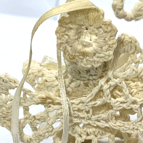 Crochet Christmas Angel Tree Topper & Ornament Starched Vintage Handmade NEW - Picture 9 of 12