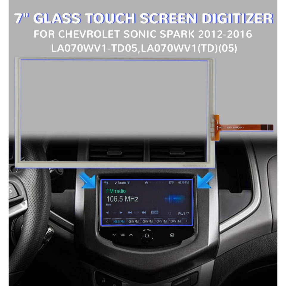 Fits 2012-2016 Chevy Spark Sonic MYLINK Navigation Radio Display 7" Touch Screen - Image 4 of 4