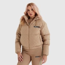 Ellesse Womens Padded Jacket Maydelle Light Brown 10uk Rrp £80