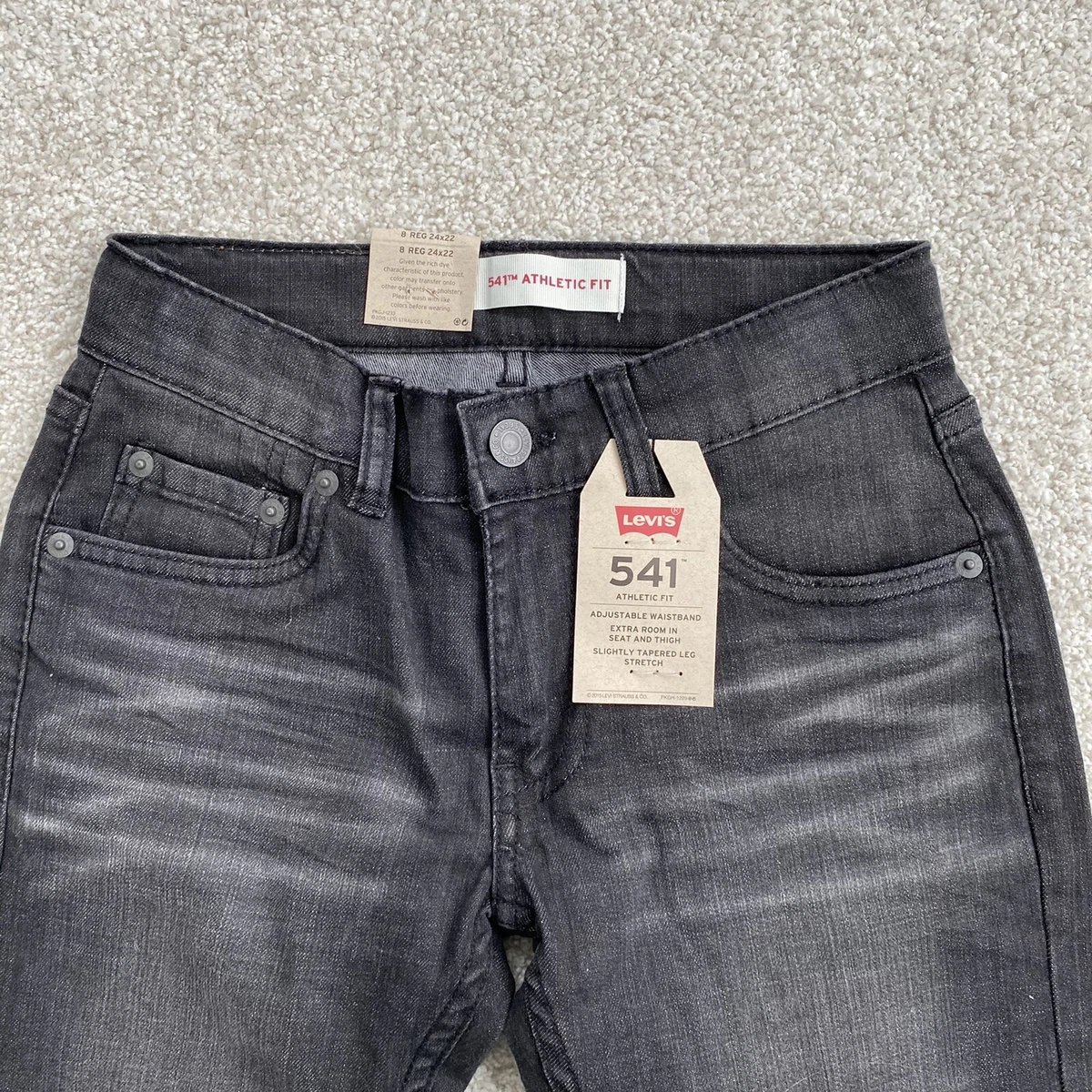 Levis Boys Jeans 8 or 24x22 Athletic Fit 541 Black Gray New eBay