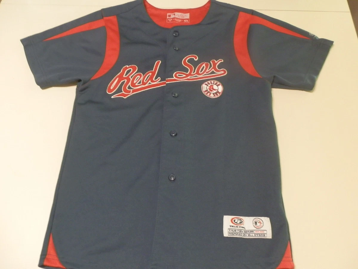 Boston Red Sox Baseball Jersey Youth Sz M (8) Authentic MLB True Fan Button  Up