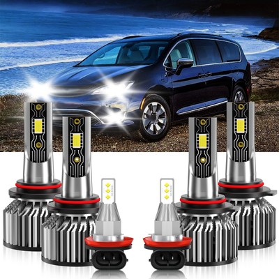 For Chrysler Pacifica 2017-2020 Combo LED Headlight High Low+Fog light Bulb Kit
