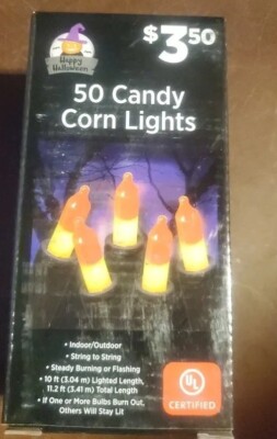 50 Candy Corn Lights, NIB