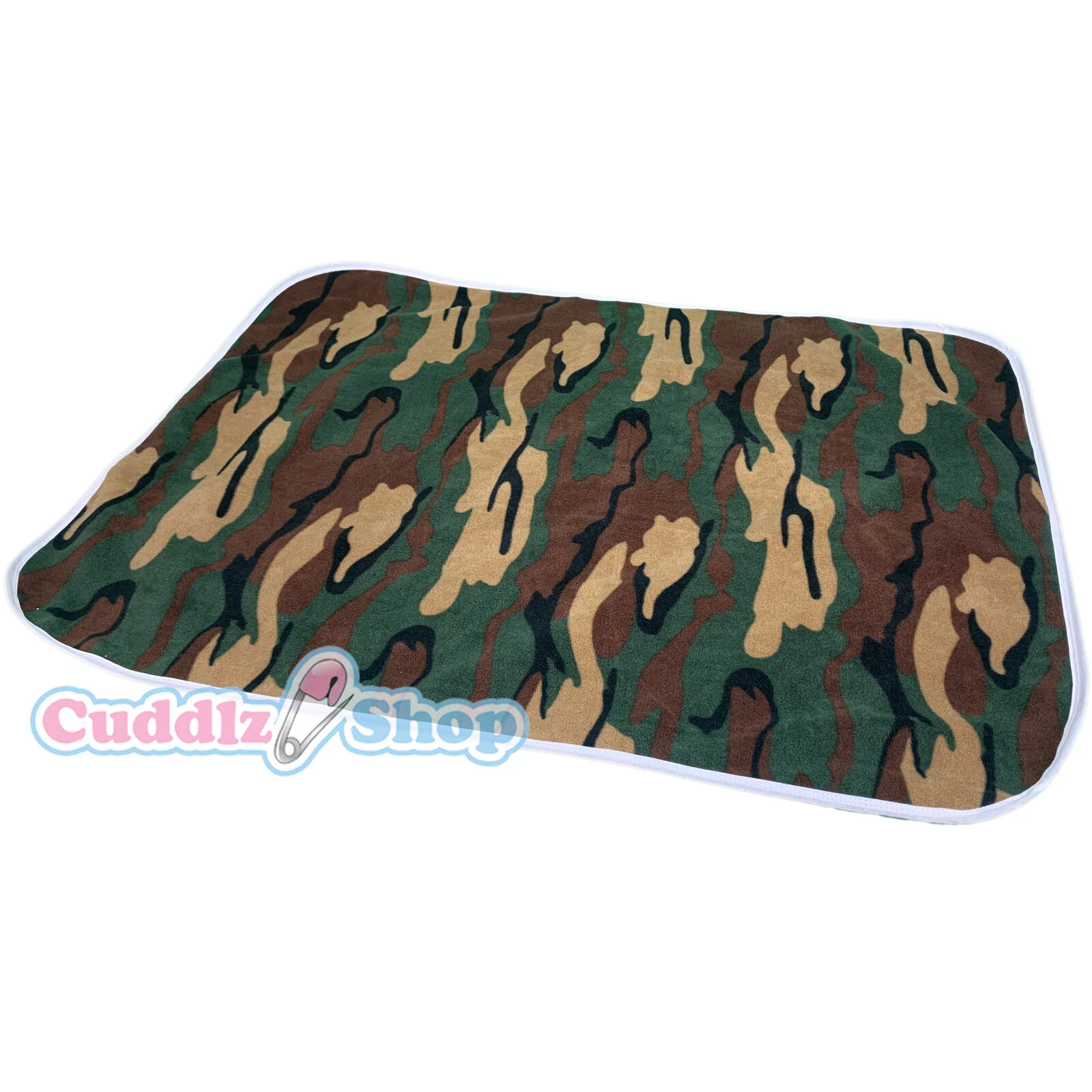 Cuddlz Green Camouflage Fleece And White PVC Adult Sized Changing Mat Reversible