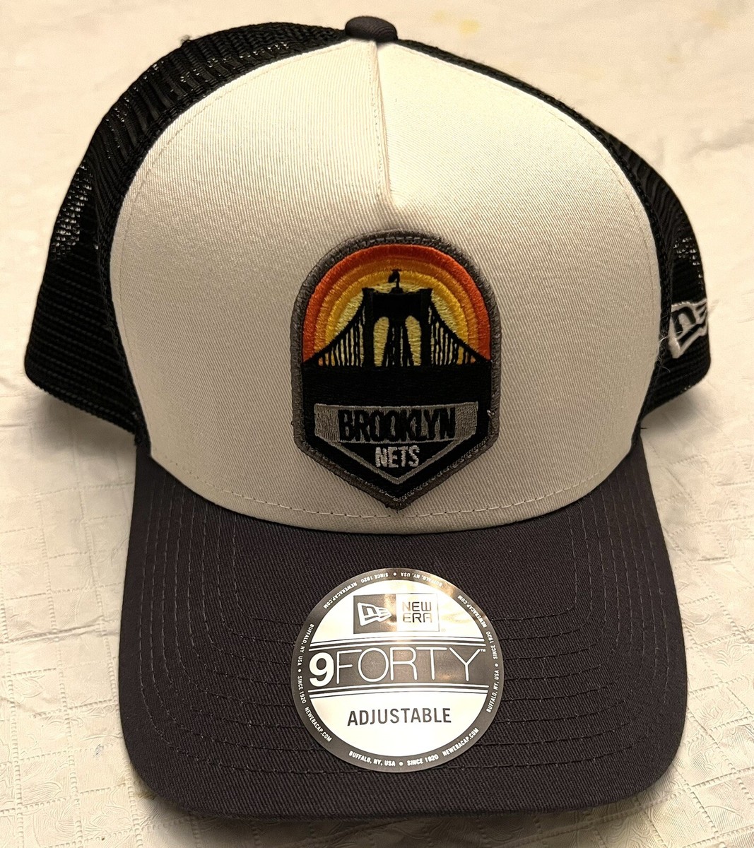 NEW Brooklyn Nets Trucker Hat NBA New Era Mesh 9Forty Bridge Logo