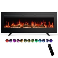 Sweetcrispy Electric Fireplace, 1500W/750W Wall Mount or Recessed Fireplace Inse
