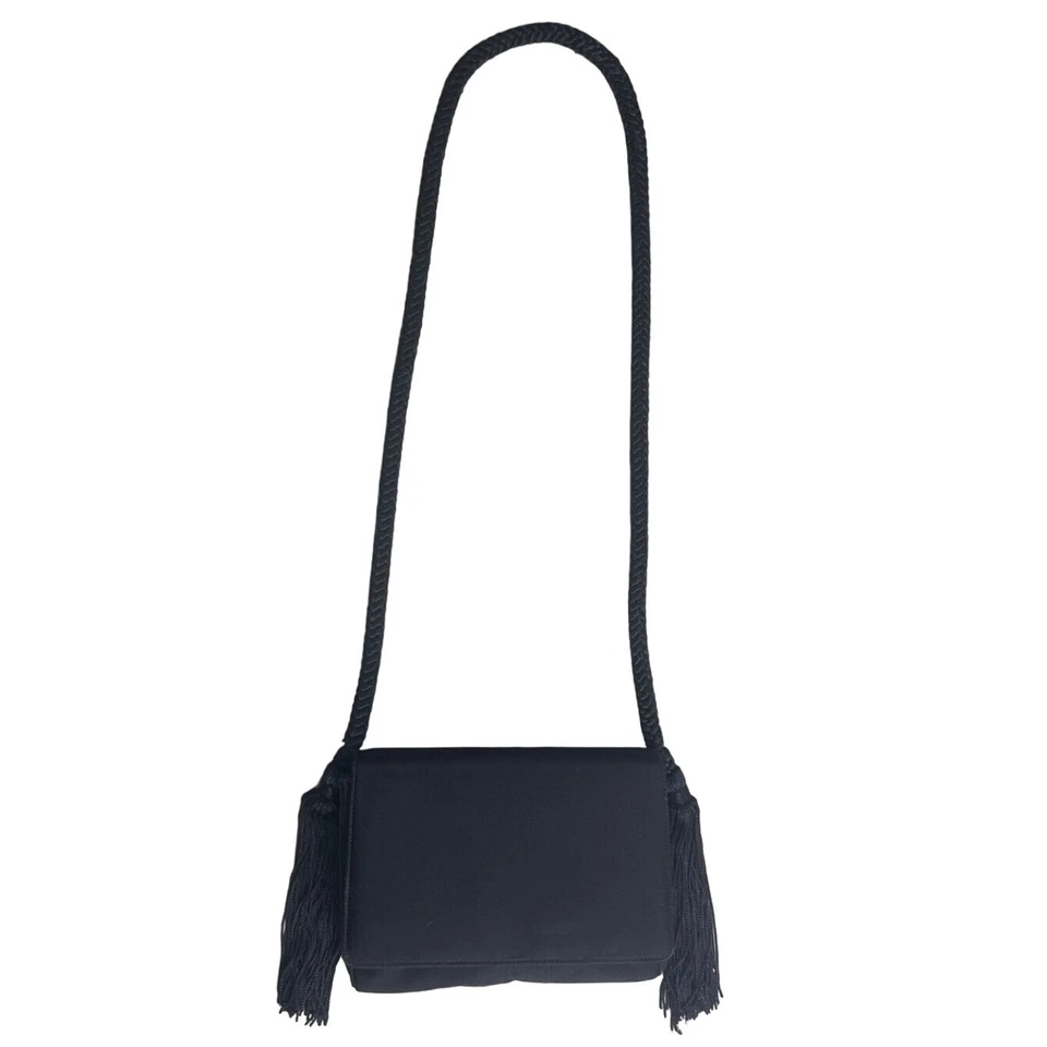 Clutch tiracolo vintage Morris Moskowitz feminina preta tamanho P - Imagem 2 de 4