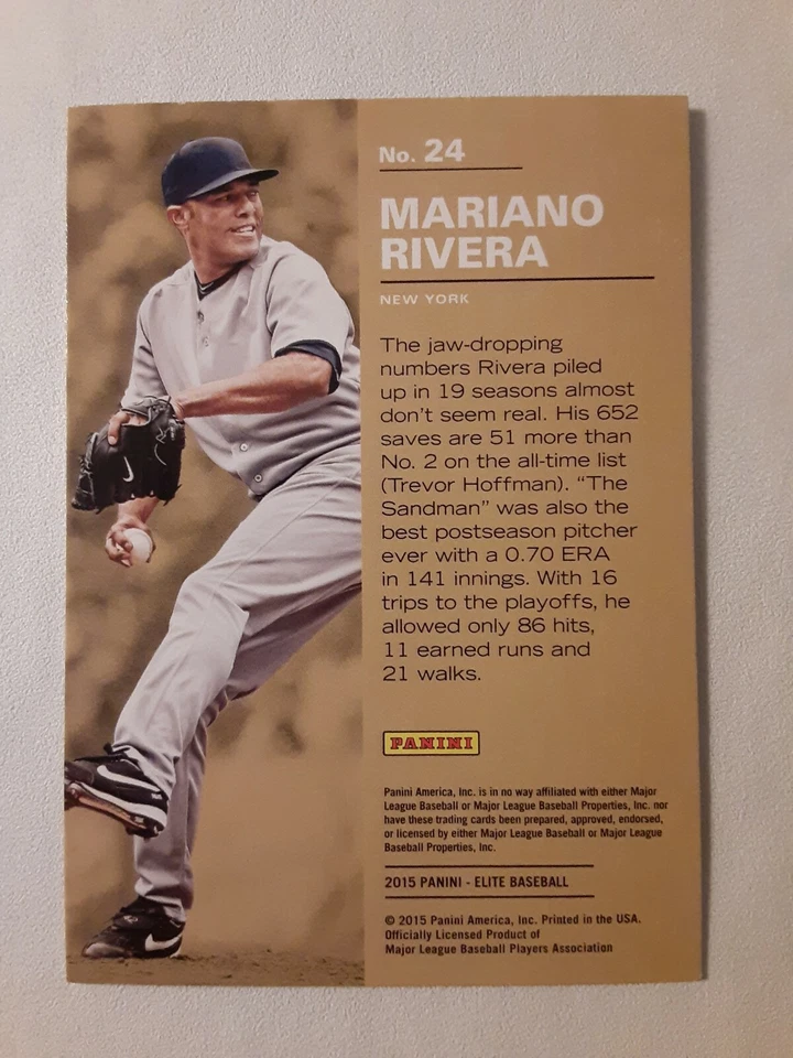 2015 Elite Gold Stars MARIANO RIVERA #24 New York Yankees - Image 3 of 3