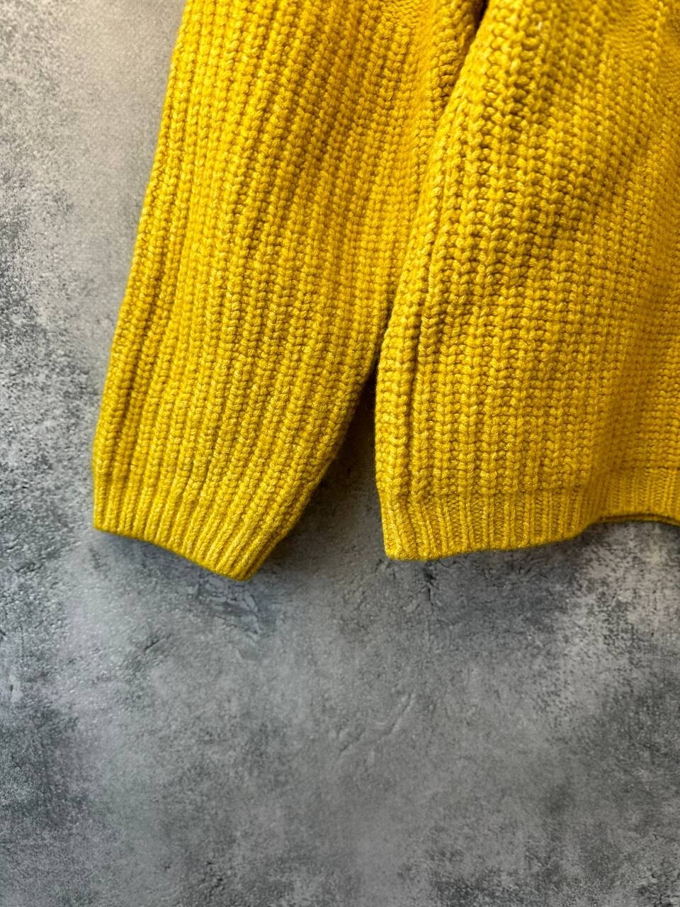 TOAST Mustard Yellow Wool & Cotton Ribbed Knit Сrop Sweater Size S