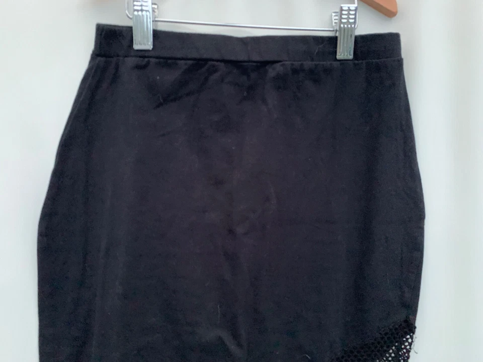 Missguided Black Mesh Pencil Skirt Size 8 Elastic Waist Womens - Image 3 of 4