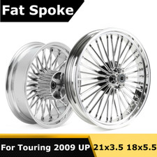Chrome 21x3.5 18x5.5 Fat Spoke Wheels For Harley Touring Bagger 2009-2025 Flhx