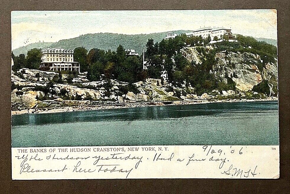 Highland Falls NY View of Cranston's Hotel on the Banks of the